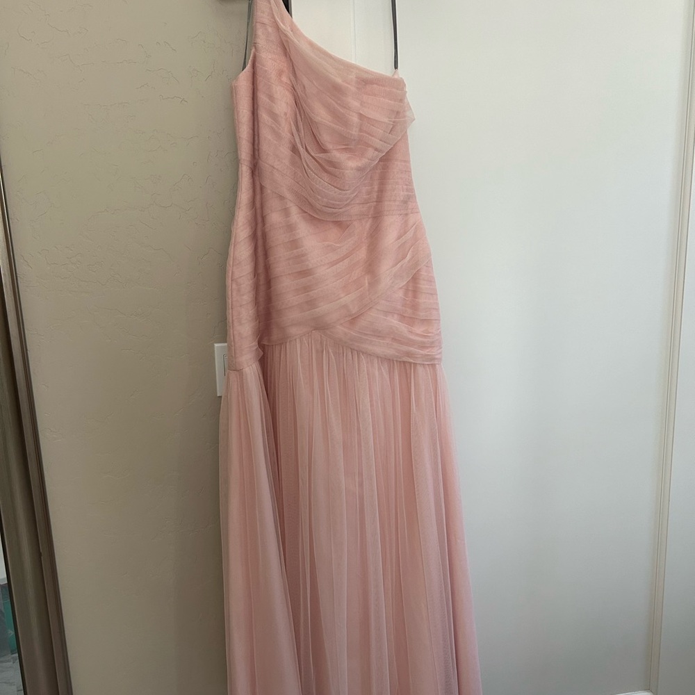 Vera Wang White One-Shoulder Pink Gown bridal gown